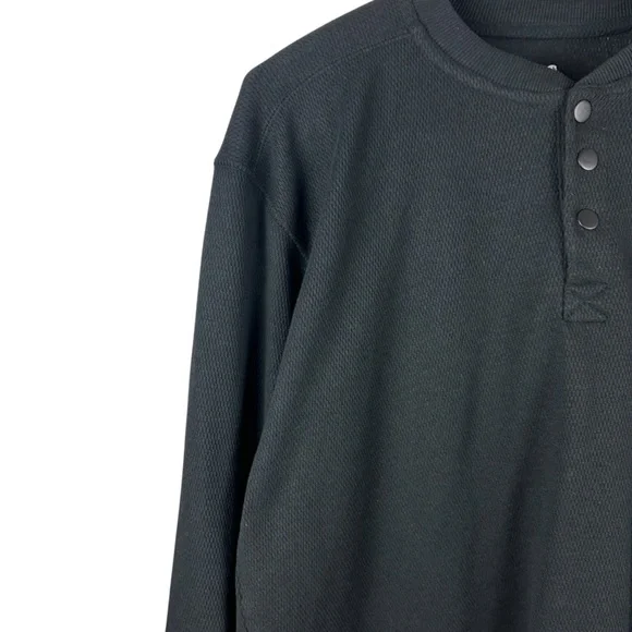 Mens Y2K Carhartt Front Pocket Henley Long Sleeve Workwear Shirt Size L Tees - Long Sleeve